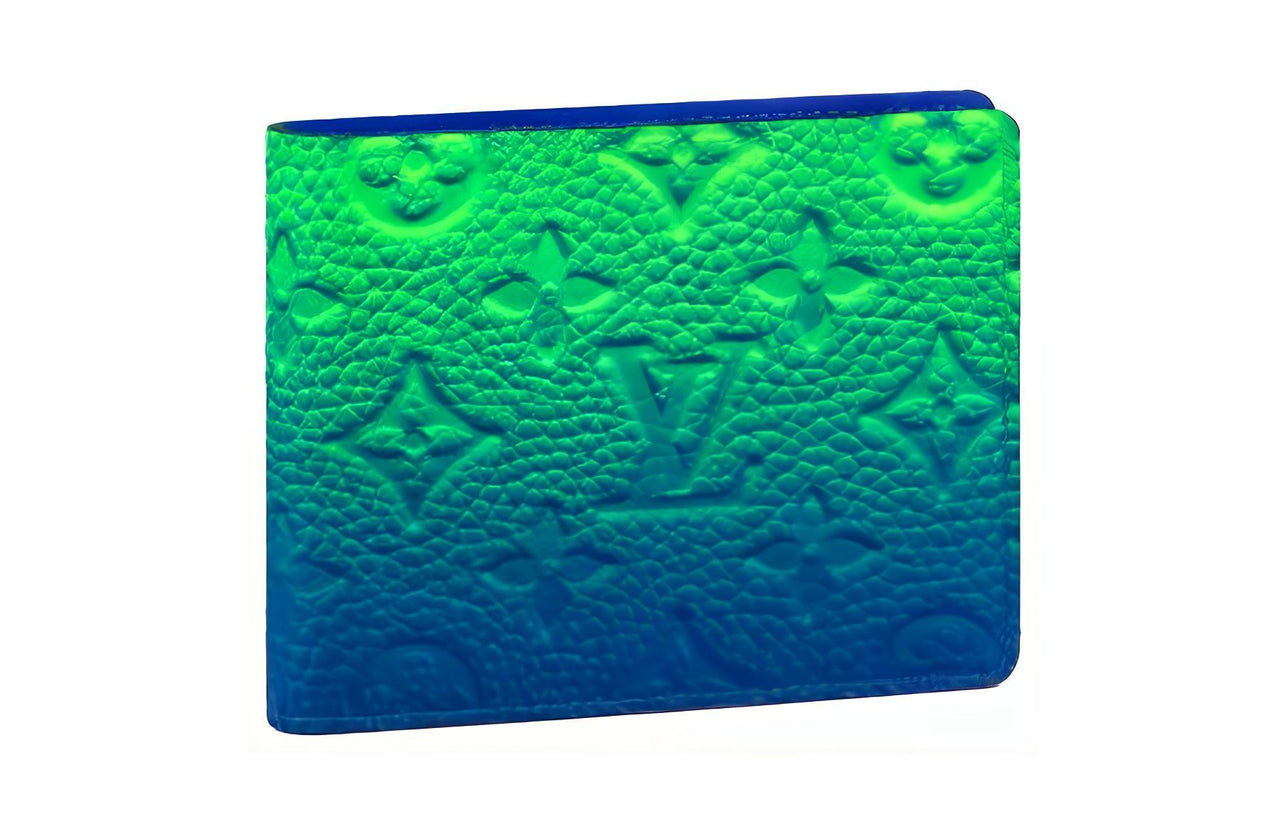LOUIS VUITTON Pf Slender Taurillon Illusion Blue/Green