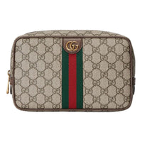 (WMNS) Gucci Savoy Toiletry Case With Web 'Beige Ebony' 760019-96IWT-8745