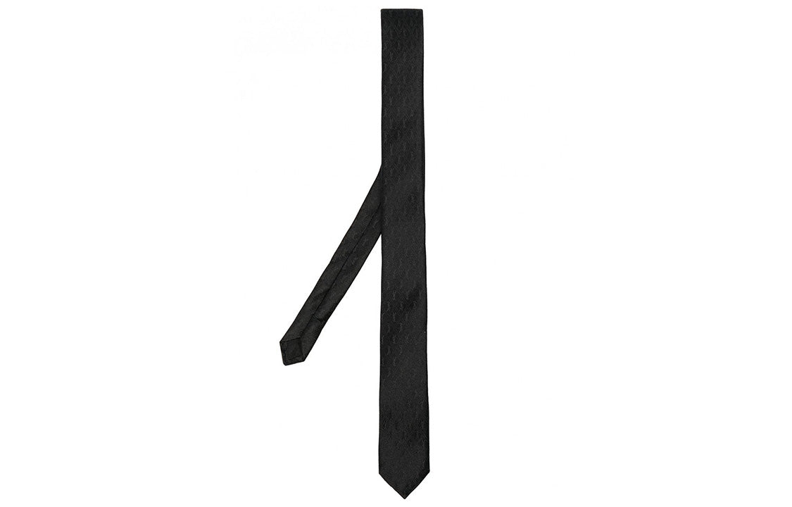 SAINT LAURENT Monogram Patterned Pointed Tip Tie