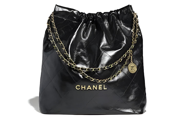 CHANEL 22Bag Smooth Finish Calfskin Tote Bag, Shopping Bag, Portable Crossbody Bag, Shoulder Bag Women's Black