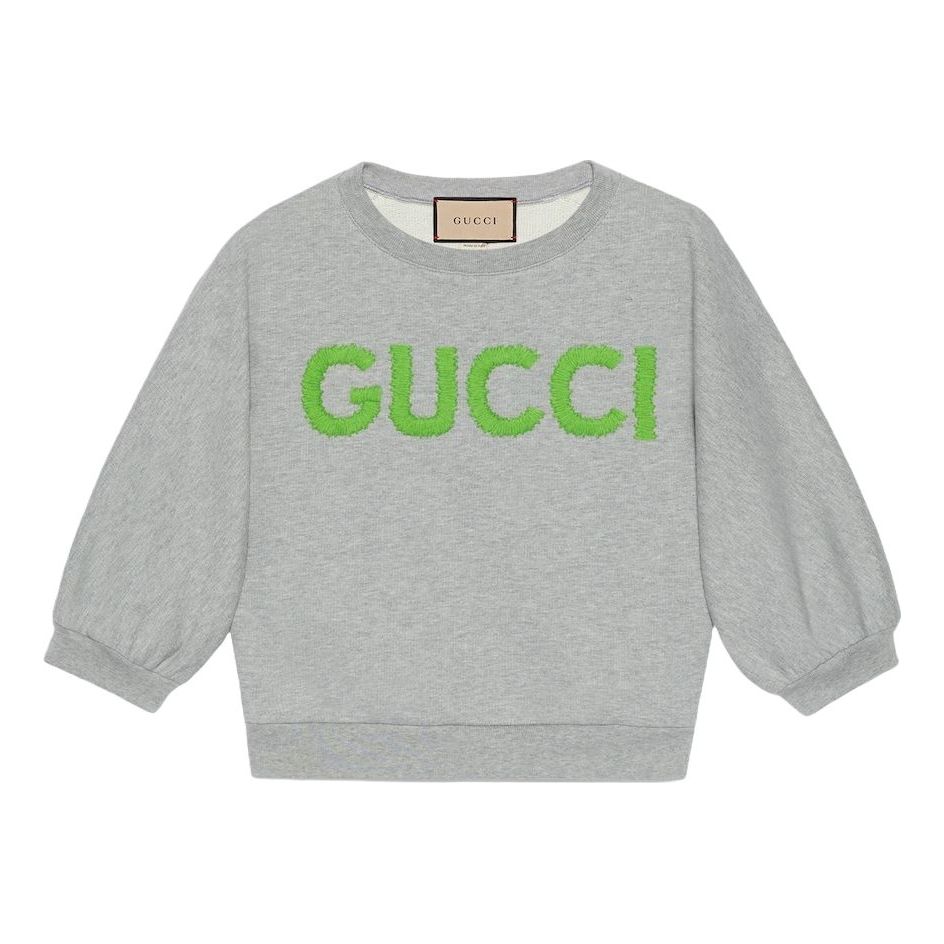 (WMNS) Gucci Cotton Jersey Cropped Sweatshirt 'Grey' 768125-XJGDP-1056