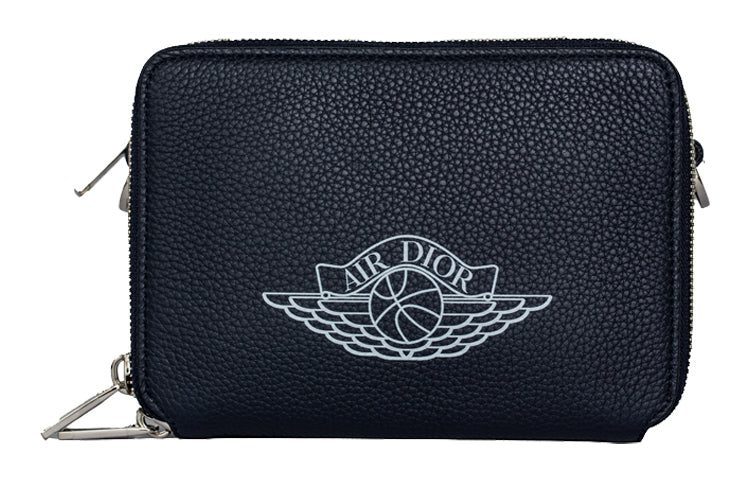 DIOR Jordan Collaboration Leather Camera Bags Crossbody Bag Shoulder Bag Men's Navy