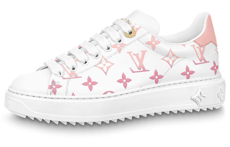 LOUIS VUITTON Time Out Sneakers 'White With Pink Monogram' Women's