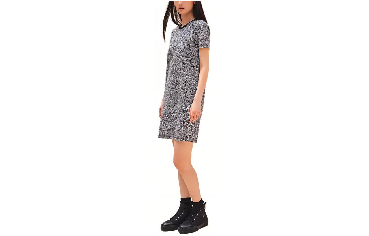 HERMES Short-Sleeved Dresses Women's Black Blue