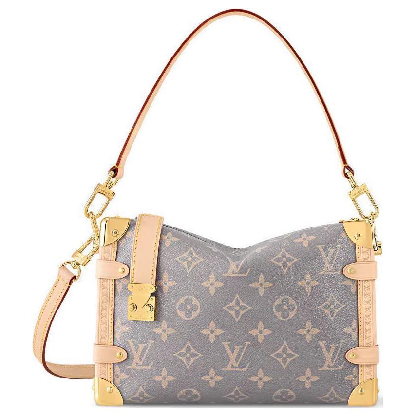 LOUIS VUITTON Side Trunk MM Monogram Shoulder Bag Medium Grey