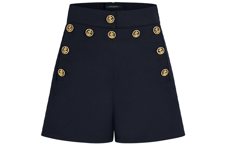 LOUIS VUITTON New Quarterly Products Of LV Casual Shorts Women's Marine Blue