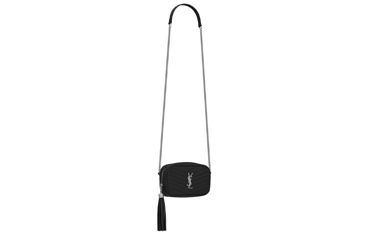 SAINT LAURENT LOU Grained Embossed Quilted Leather Camera Bags Crossbody Bag Shoulder Bag Women's Black
