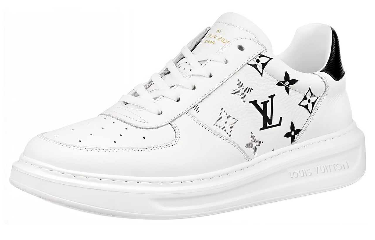 LOUIS VUITTON Beverly Hills Sneakers 'White With Grey Black Monogram'