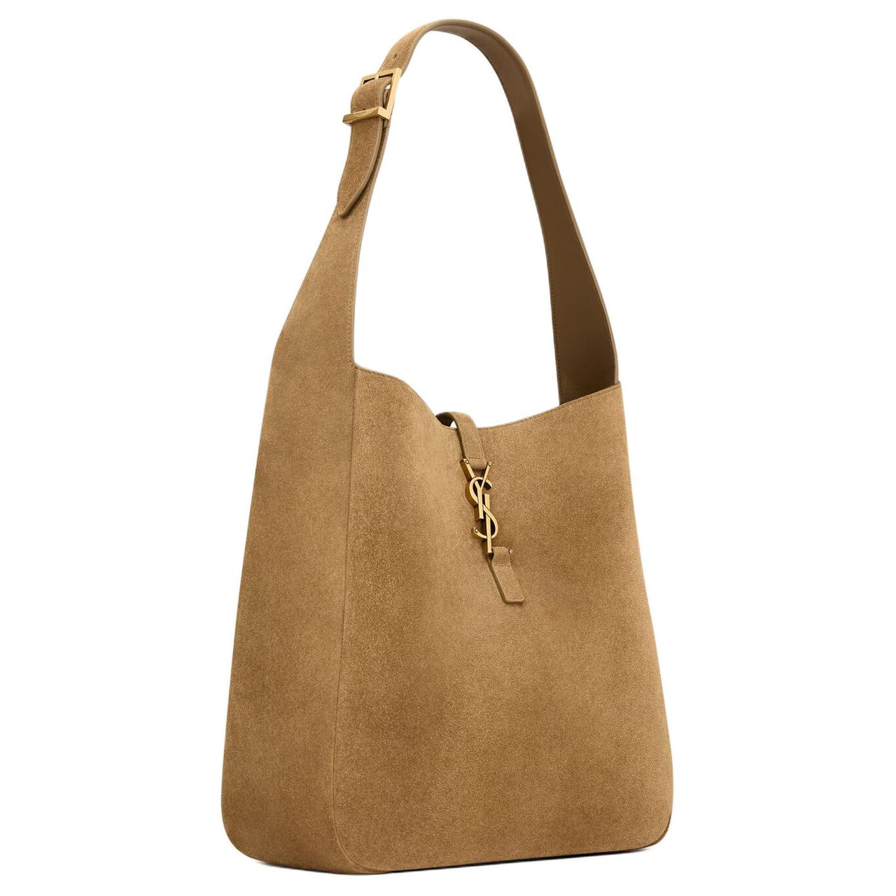 SAINT LAURENT LE5A7 Suede Large Hobo Handbag Shoulder Bag Women's Gold Leaf