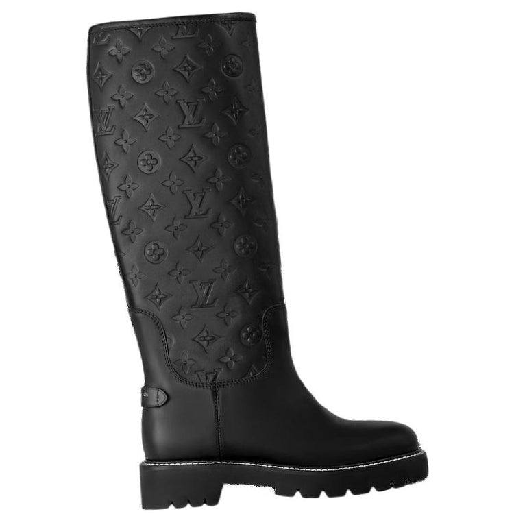 LOUIS VUITTON Territory Knee-high Boots Women's Black