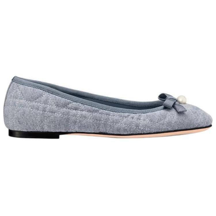 DIOR Ballet Casual Single Shoes Women's Blue
