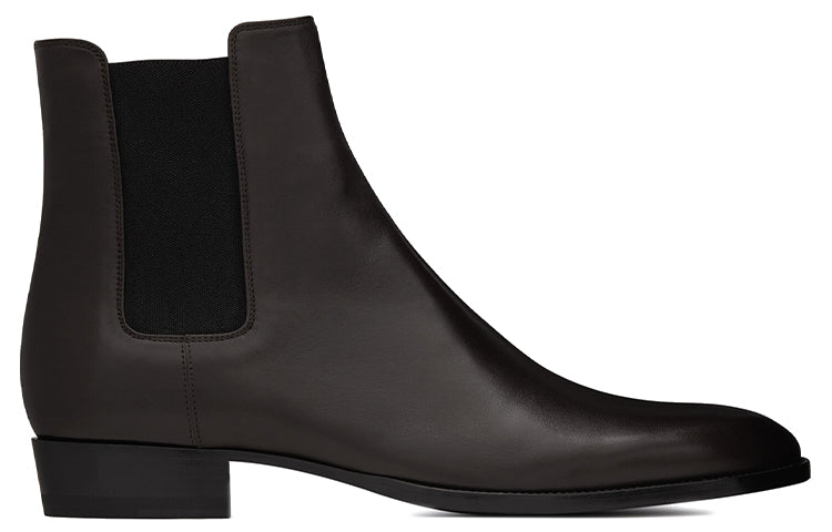 SAINT LAURENT Wyatt Ankle Length Chelsea Boots Women's Brown