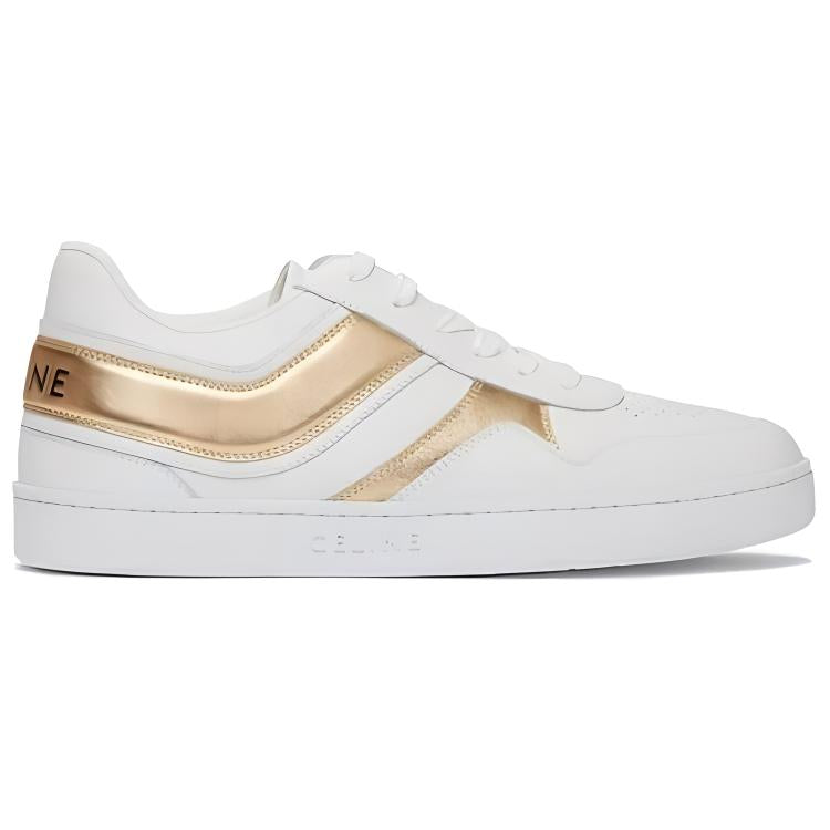 CELINE Stylish Skateboarding Shoes Women's White Gold