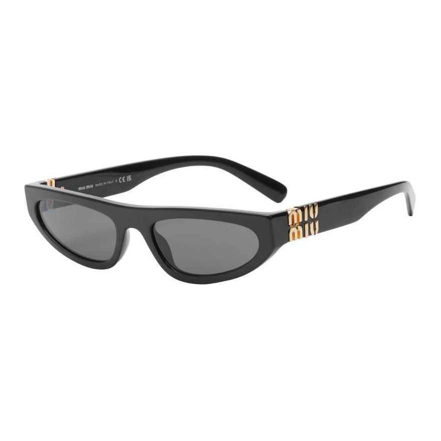 MIU MIU Acetate Irregular Shape Sunglasses Women's Black