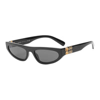 MIU MIU Acetate Irregular Shape Sunglasses Women's Black