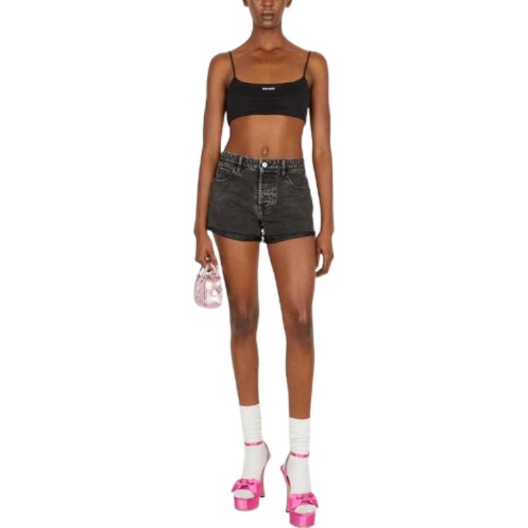 MIU MIU Denim Shorts Women's Dark Gray