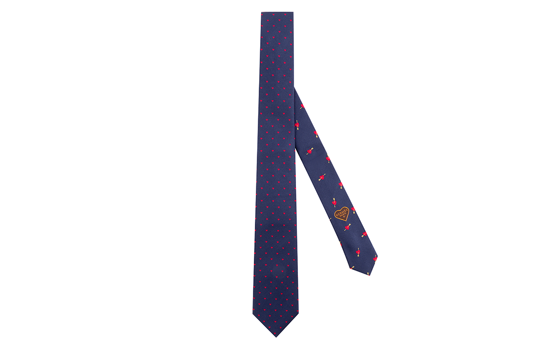 HERMES Ties Men Blue/Red