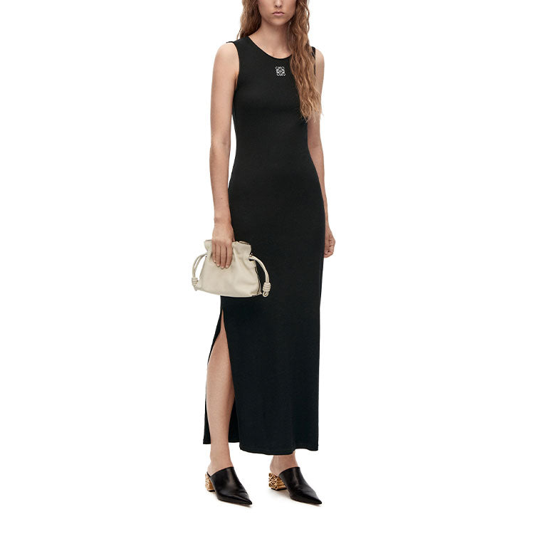 LOEWE Anagram Cotton Tank Dress Black