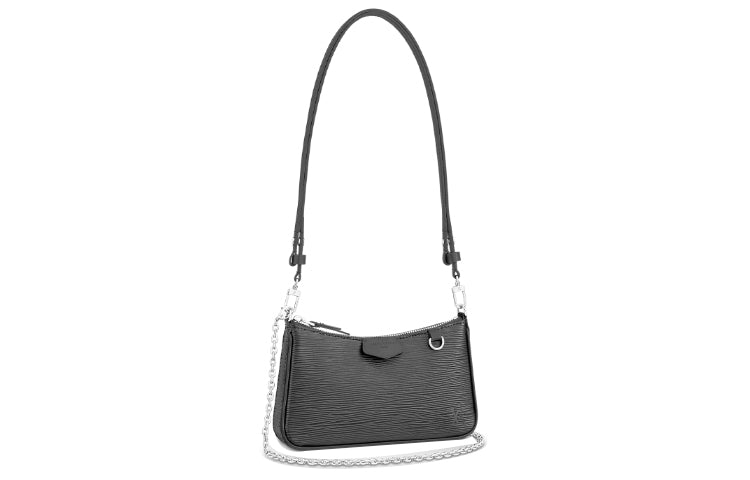 LOUIS VUITTON Easy Pouch On Strap Epi Leather Chain Bag Crossbody Bags Handbags Shoulder Bags Women's Black