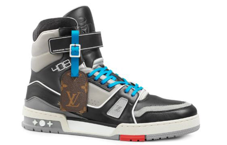 LOUIS VUITTON 408 Paris High Top Sneakers 'Black Grey Blue'