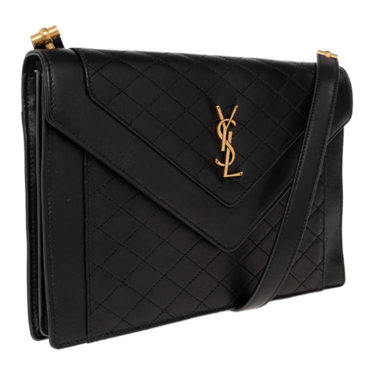 SAINT LAURENT Lambskin Crossbody Bag, Shoulder Bag Women's Black