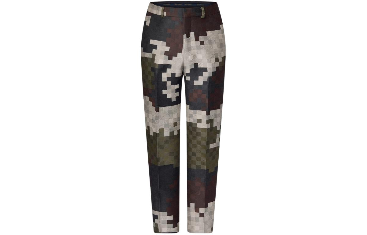 LOUIS VUITTON Tailored Cotton Damier Damoflage Cigarette Pants
