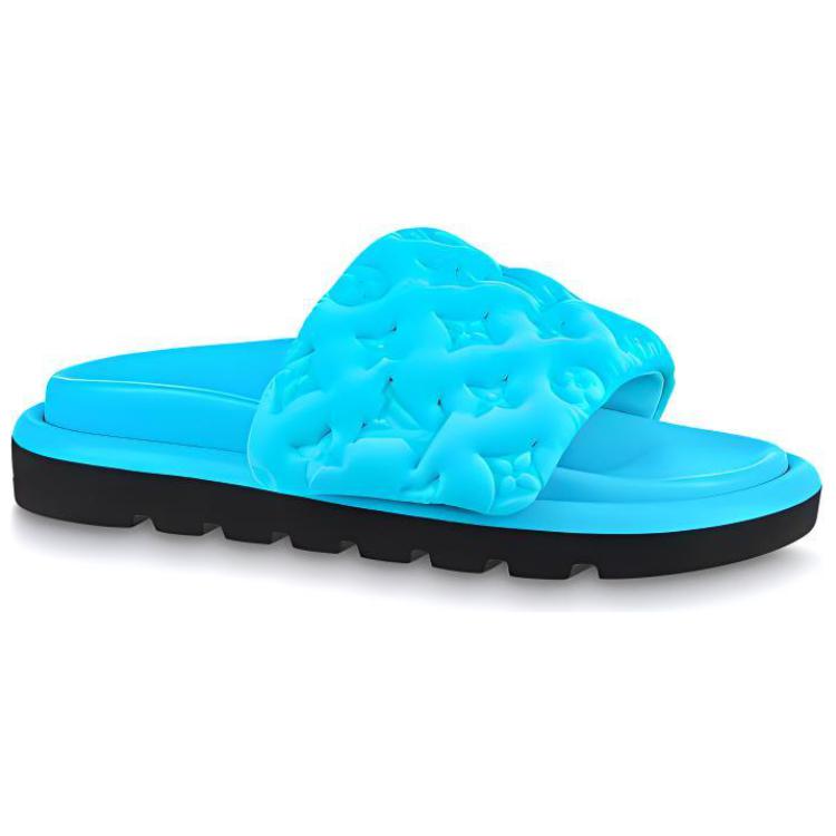 LOUIS VUITTON Slide Slippers Women's Blue