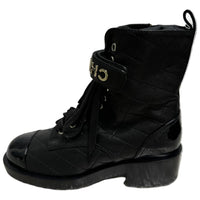 CHANEL Short Martin Boot Women's Black