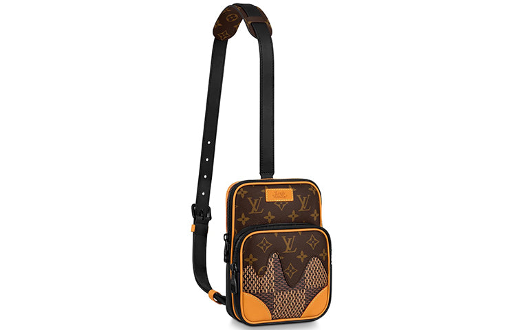 LOUIS VUITTON NIGO Collaboration Cow Leather With Coated Canvas Sling Bag Crossbody Bag Shoulder Bag Men's Brown