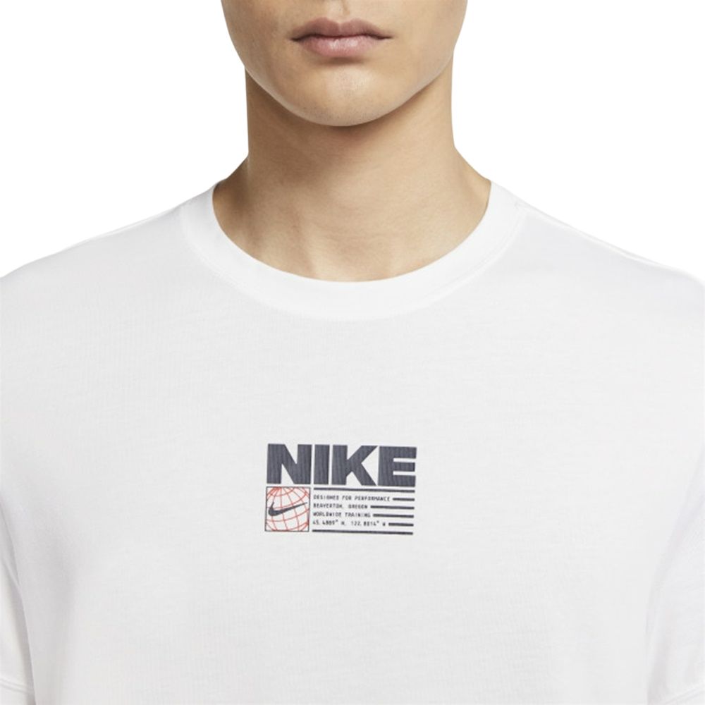 Nike Training Front Logo T-shirt 'White Navy' CZ2575-100