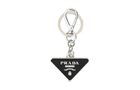 PRADA Triangle Logo Plaque Keyring