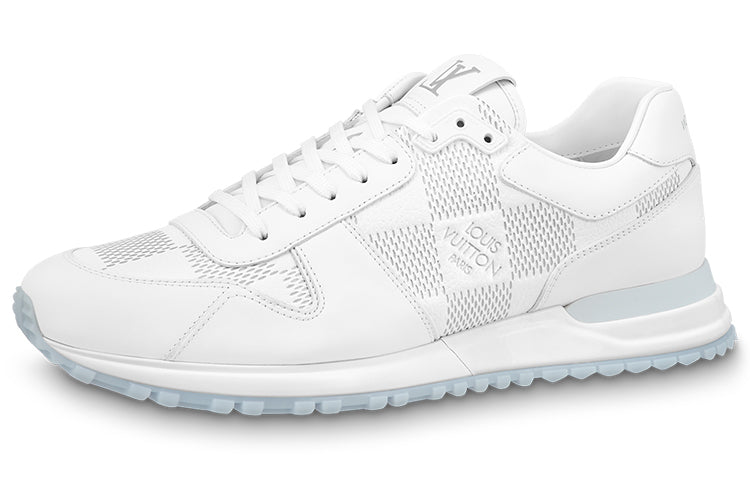LOUIS VUITTON Run Away Sneakers 'White With Grey Plaid'