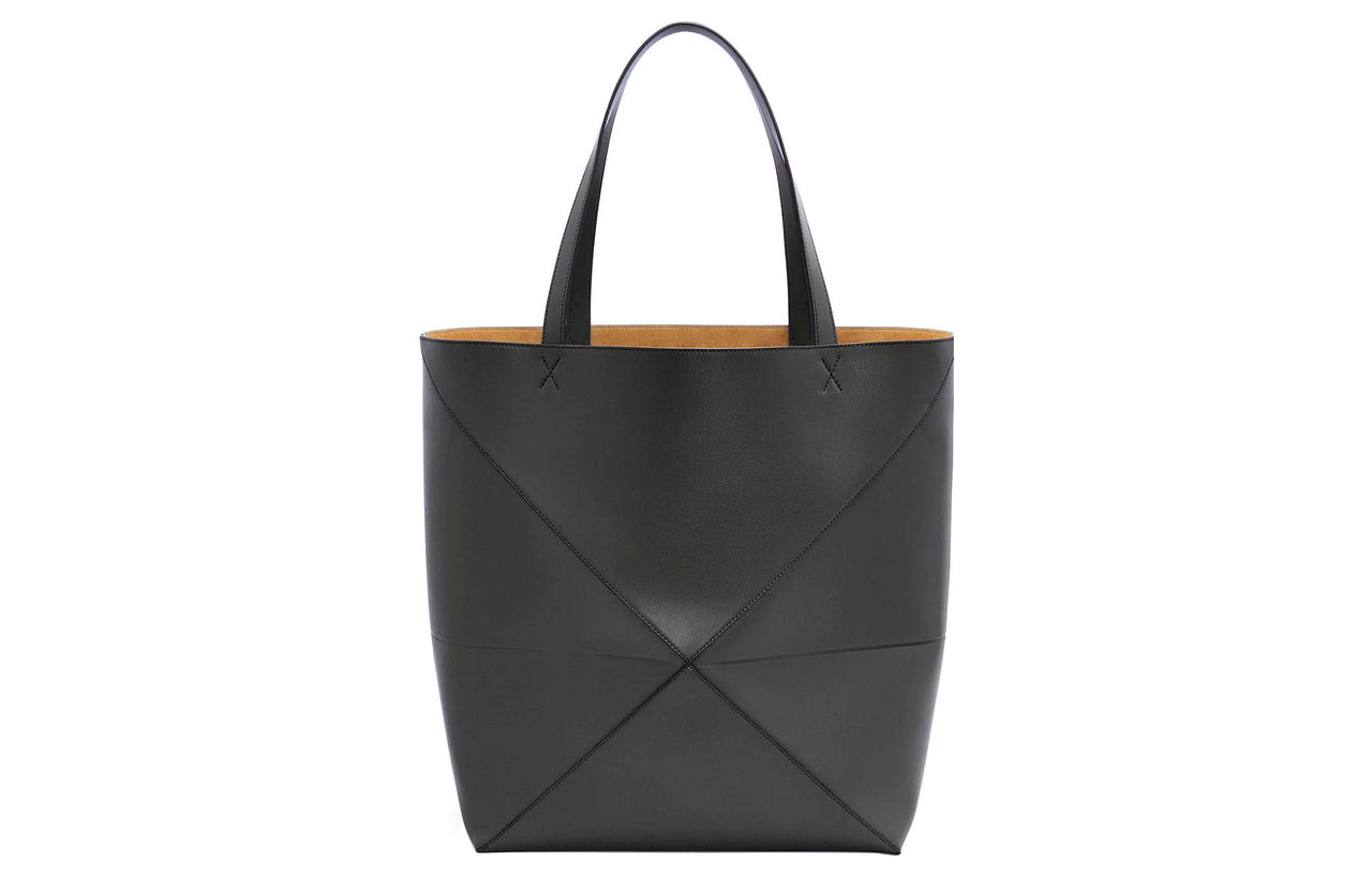 LOEWE Puzzle Shiny Cow Leather Tote Bag, Shopping Bag, Handbag Tubas Men's Black