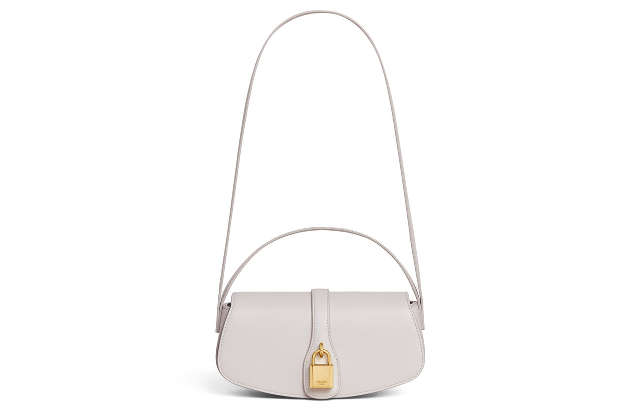 CELINE Tabou Smooth Cow Leather Baguette Bag, Shoulder Bag, One Shoulder Handbag, Crossbody Bag Mini Women's White
