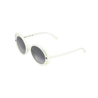 CHANEL Acetate Irregular Shape Sunglasses Women's Beige