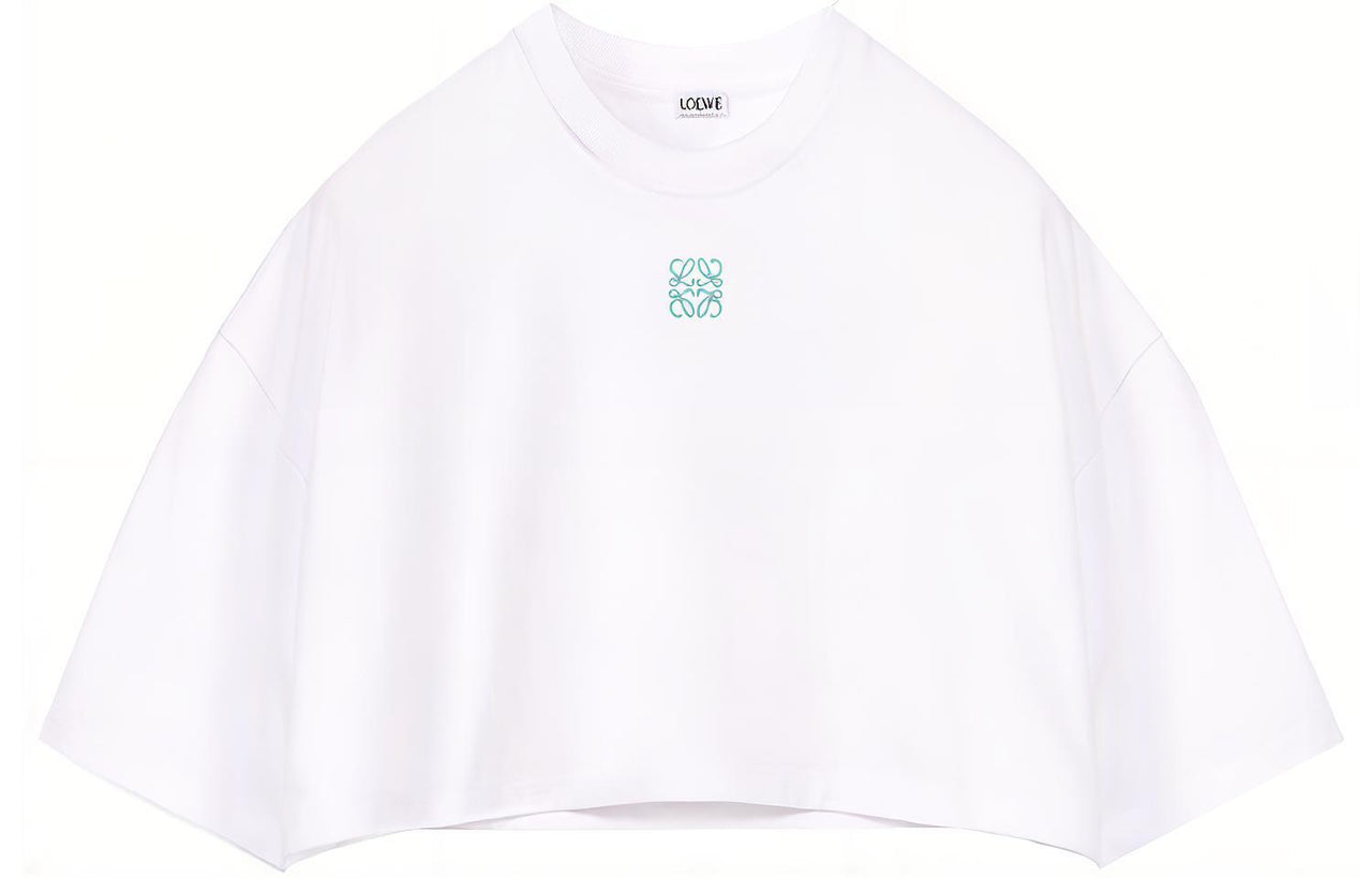 LOEWE SS22 Women's Anagram Cropped T-Shirt White