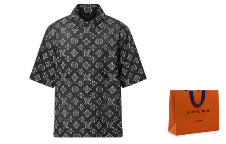 LOUIS VUITTON Monogram Short-Sleeved Chambray Shirt