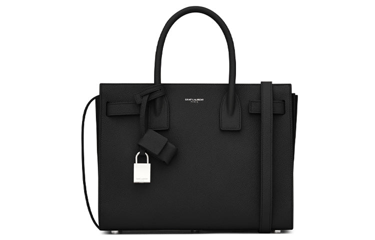 SAINT LAURENT Grain Leather Tote Trunk Bag, Shoulder Bag, Crossbody Bag, Handbag Trumpets Women's Black