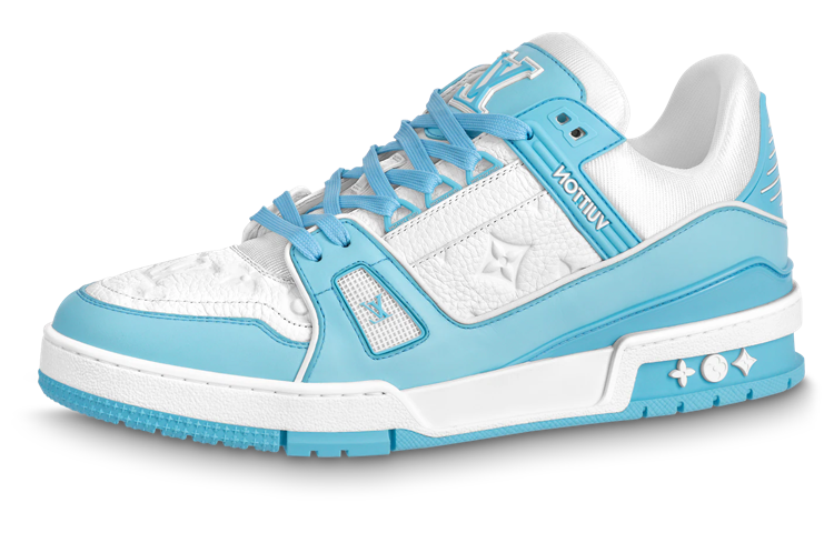 LOUIS VUITTON Lv Trainers 'White Monogram Blue'