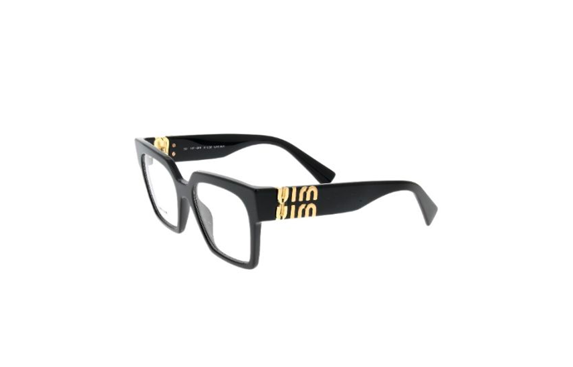 MIU MIU Plate Frame Irregular Shape Eyeglass Frames Women's Black