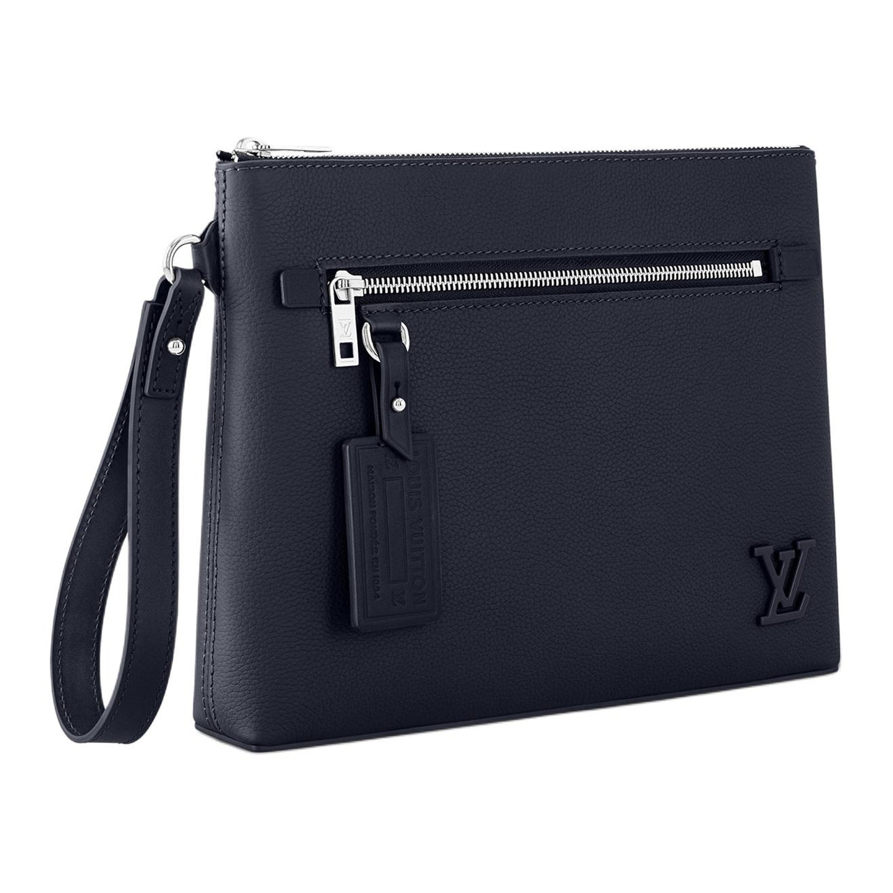LOUIS VUITTON TAKEOFF Cow Leather Clutch Regular Men's Marine Blue