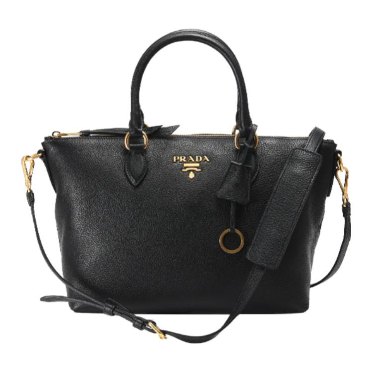 PRADA Cow Leather Shoulder Bag, Crossbody Bag, Handbag Women's Black