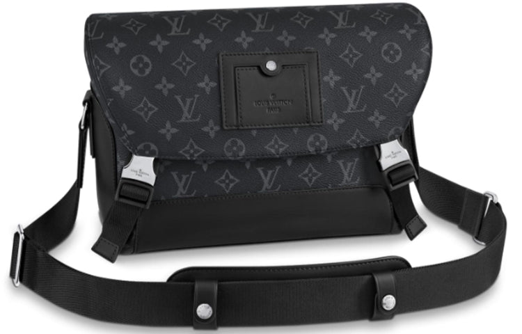 LOUIS VUITTON Coated Canvas Messenger Bag Shoulder Bag Crossbody Bag Small Size Men's Black