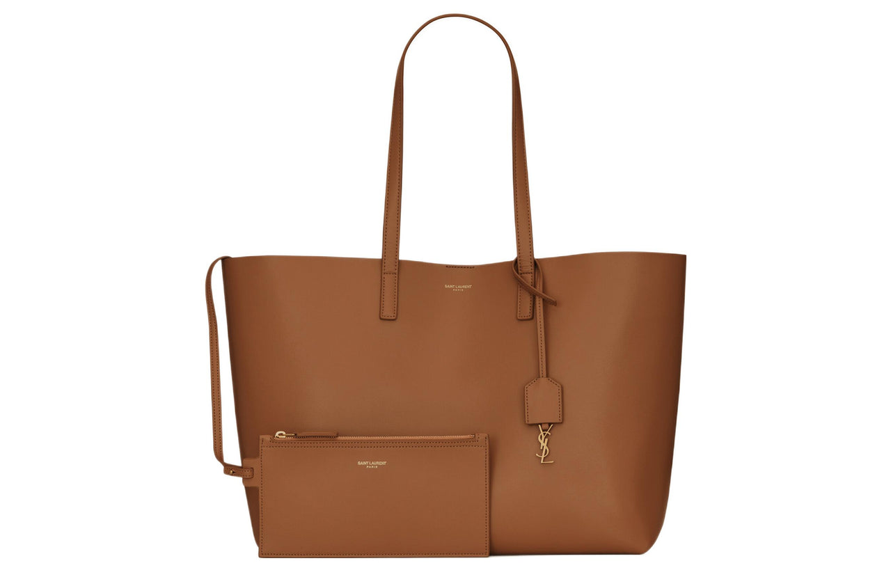 SAINT LAURENT Cow Leather Tote Bag Shopping Bag Combo Shoulder Bag Crossbody Bag Handbag Regular Women's Red Brown
