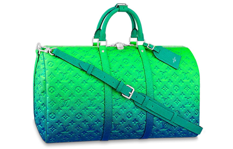 LOUIS VUITTON Keepall 50B Taurillon Illusion Blue/Green