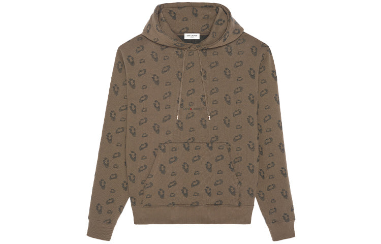 SAINT LAURENT Rive Gauche Leopard Jacquard Hoodie
