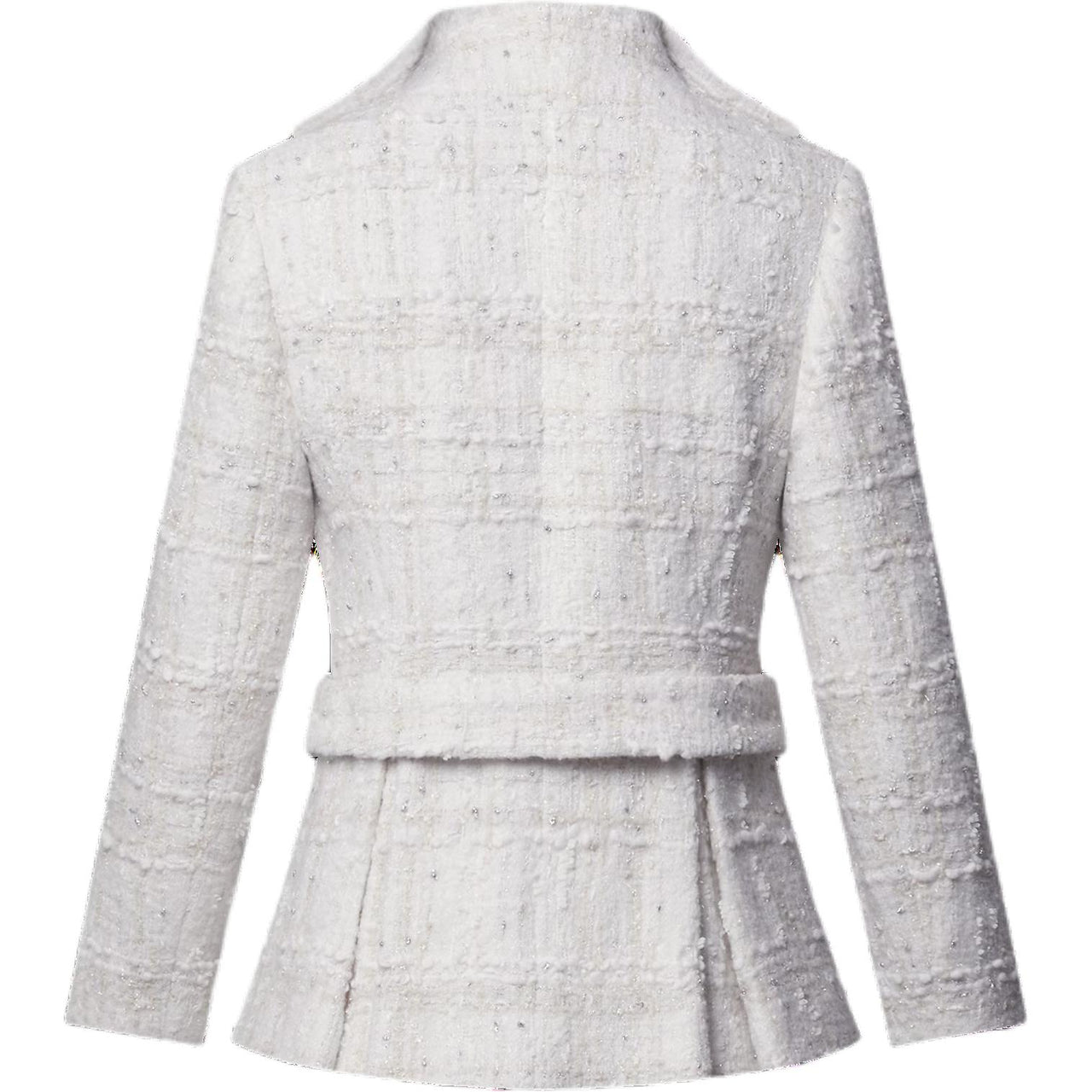 LOUIS VUITTON Graphic Collar Belted Tweed Jacket