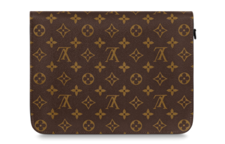 LOUIS VUITTON Coated Canvas Leather Handbag Clutches Regular Unisex Brown