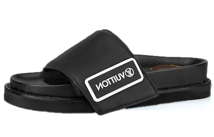 LOUIS VUITTON Slide Slippers Women's Black White