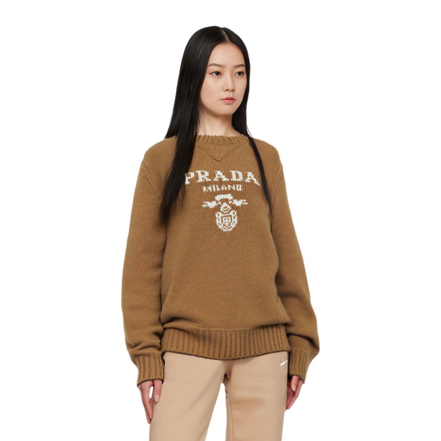 PRADA Logo intarsia Cashmere wool Jumper